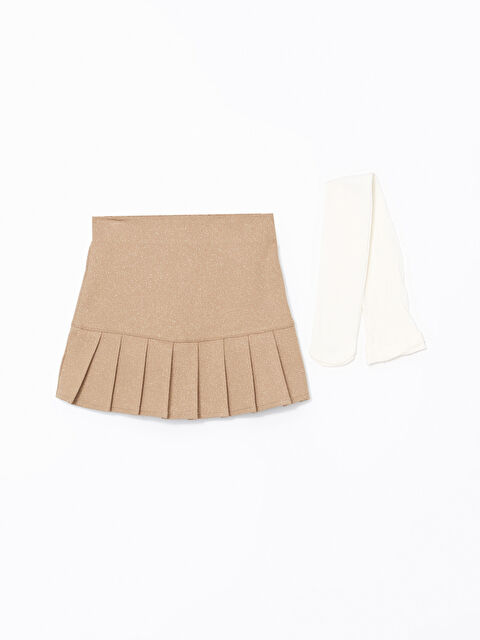 LCW Kids Beli Lastikli Kız Bebek Etek ve Külotlu Çorap 2'li Takım - W4G406Z1-QZ0