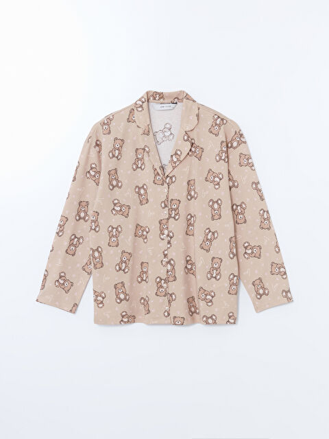 LCW Young Gömlek Yaka Baskılı Kadın Pijama Üstü - W4G485Z8-LQB