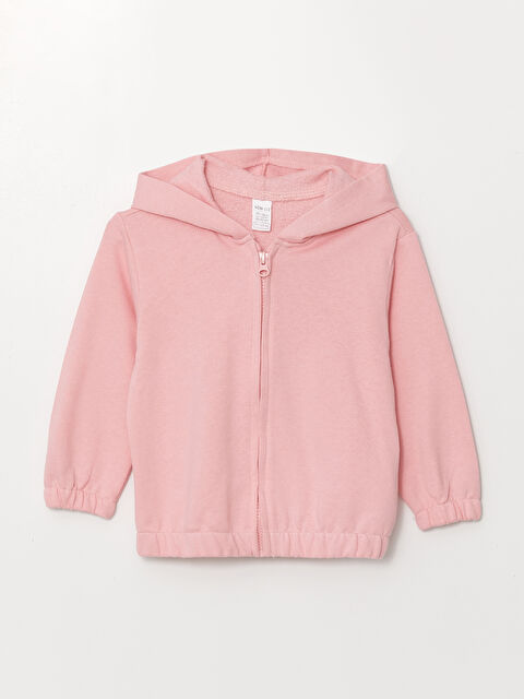 LCW ECO Kapüşonlu Basic Kız Bebek Hırka - W4G589Z1-QWH