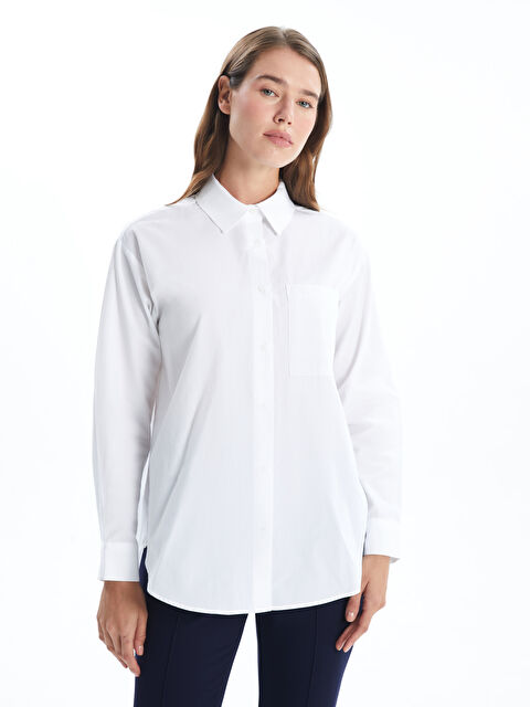 LCW Modest Oversize Poplin Kadın Gömlek - W4G676Z8-EEW