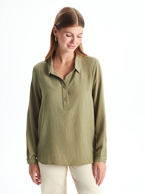 LCWAIKIKI Classic Collared Neck Women's Blouse - W4G809Z8-GVK