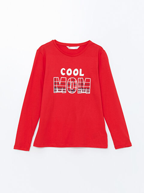 LCW DREAM Bisiklet Yaka Baskılı Kadın Pijama Üstü - W4GB09Z8-HC3