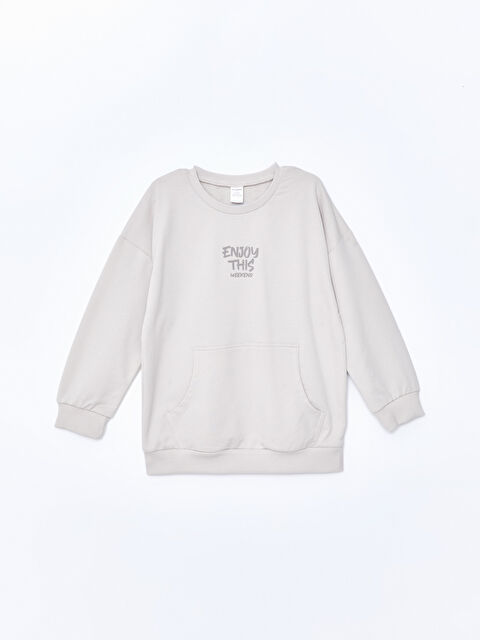 LCW Kids Bisiklet Yaka Uzun Kollu Baskılı Erkek Çocuk Sweatshirt - W4GB57Z1-FKQ