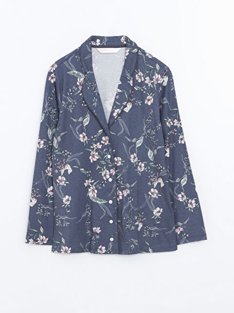 LCW DREAM Gömlek Yaka Çiçekli Kadın Pijama Üstü - W4GB82Z8-LQ9