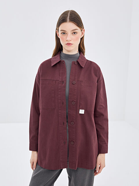 LCW Modest Oversize Kadın Gömlek Ceket - W4GE49Z8-JAV
