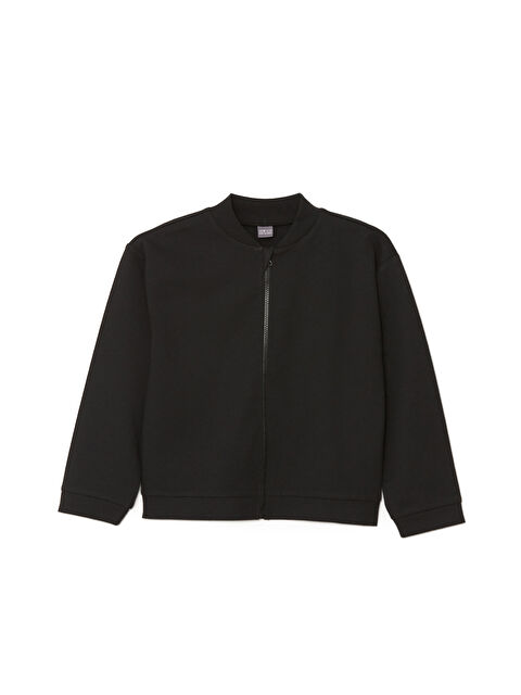 LCW ECO Kolej Yaka Basic Uzun Kollu Kız Çocuk Fermuarlı Sweatshirt - W4GE88Z4-CVL