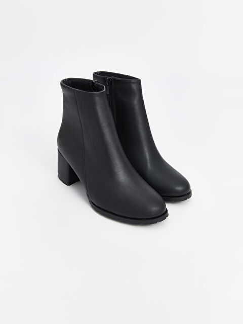 LCW STEPS Deri Görünümlü Kadın Topuklu Bot - W4GE90Z8-HUC