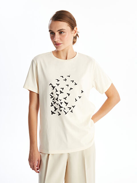 LCWAIKIKI Classic Crew Neck Printed Women's T-Shirt - W4GF37Z8-R9J