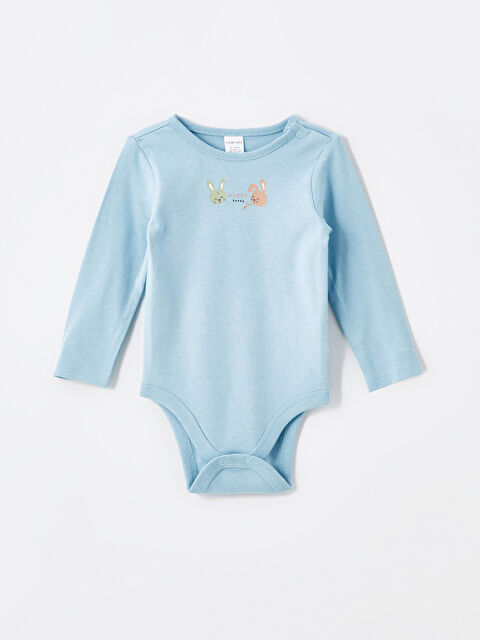 LCW baby Tavşan Baskılı Erkek Bebek Çıtçıtlı Body - W4GF49Z1-QXL