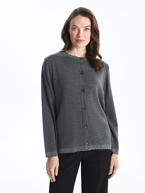 LCW Grace Bisiklet Yaka Kadın Triko Hırka - W4GG17Z8-D3B