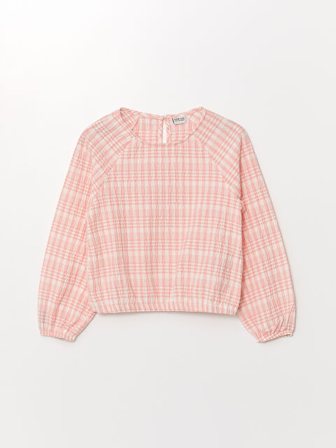 LCW ECO Bisiklet Yaka Ekose Uzun Kollu Kız Çocuk Bluz - W4GG83Z4-LNQ