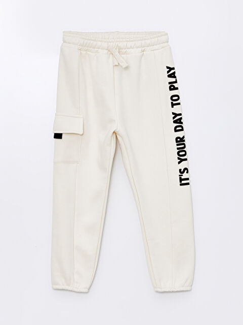 LCW Kids Beli Lastikli Kalın Baskılı Erkek Bebek Jogger Eşofman Altı - W4GG89Z1-QVK