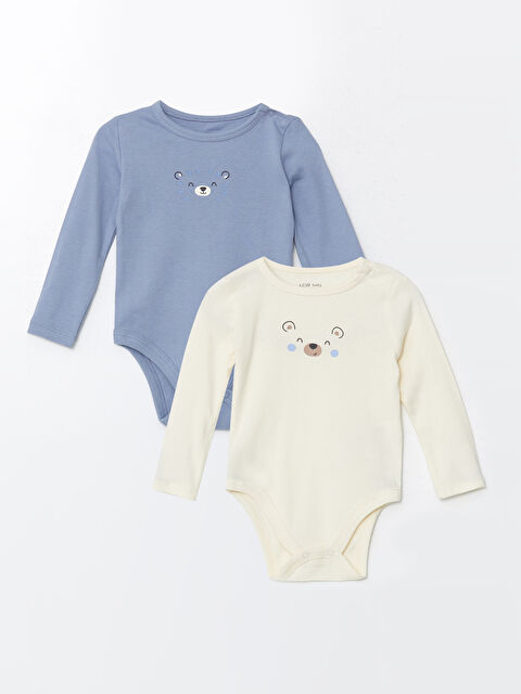 LCW baby Baskılı Erkek Bebek Çıtçıtlı Bodysuit 2'li - W4GH05Z1-S5W