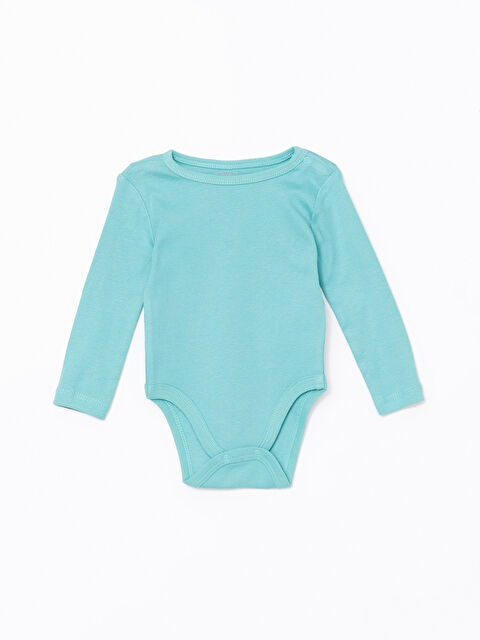 LCW baby Bisiklet Yaka Erkek Bebek Çıtçıtlı Body - W4GH11Z1-GHL