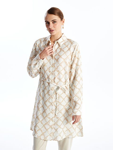 LCWAIKIKI Classic Desenli Kadın Gömlek Tunik - W4GK00Z8-LQB