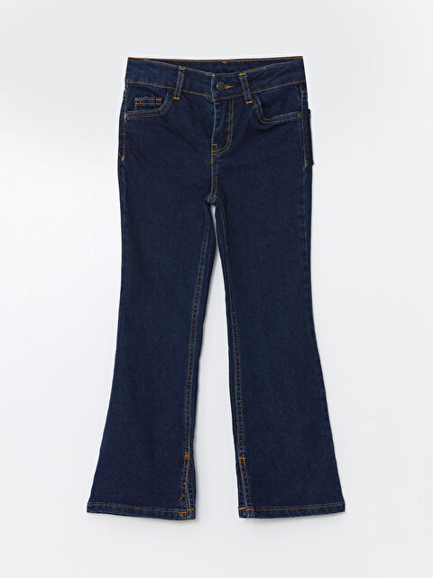 LCW ECO Beli Ayarlanabilir Lastikli Kız Çocuk Jean Pantolon - W4GK75Z4-309