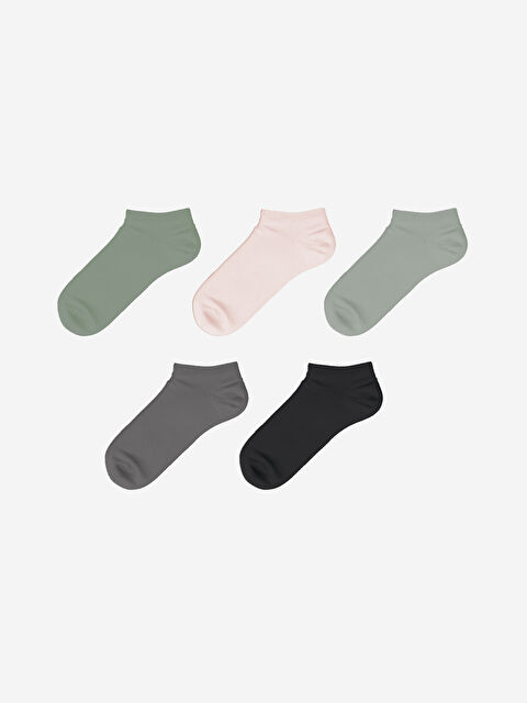 LCW DREAM Kadın Düz Patik Çorap 5'li - W4GK84Z8-GMG