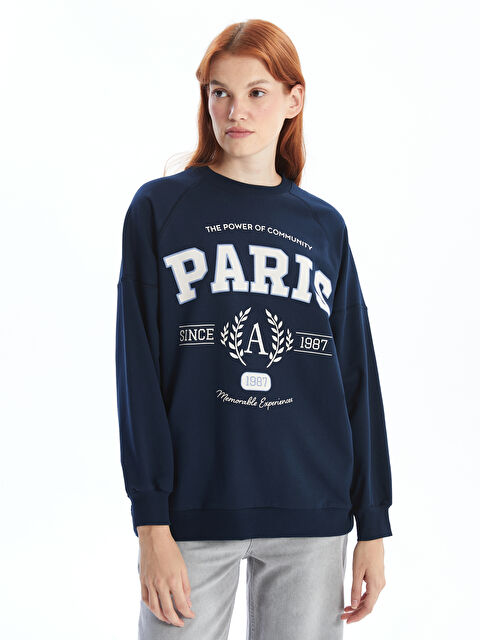 LCW Modest Baskılı Oversize Kadın Sweatshirt Tunik - W4GL00Z8-JHE