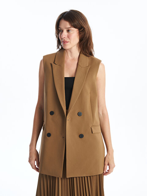 LCWAIKIKI Classic Kadın Ceket Yaka Düz Klasik Yelek - W4GL09Z8-H7F