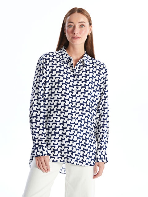 LCWAIKIKI Classic Desenli Kadın Gömlek - W4GL42Z8-LS3