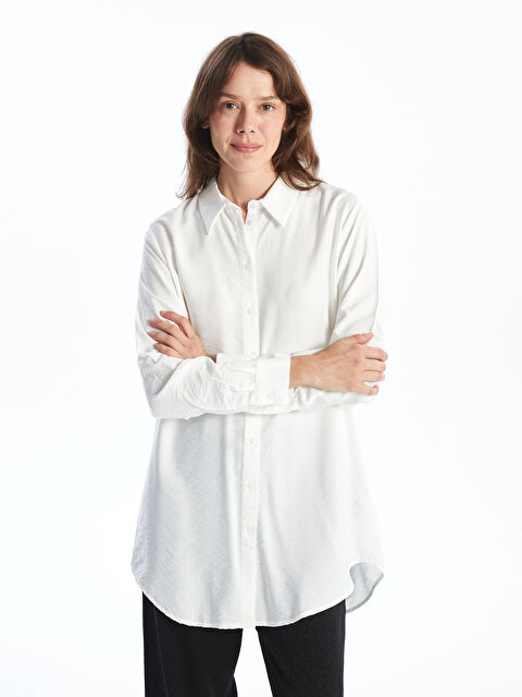 LCWAIKIKI Classic Düz Uzun Kollu Kadın Gömlek Tunik - W4GL82Z8-Q6K