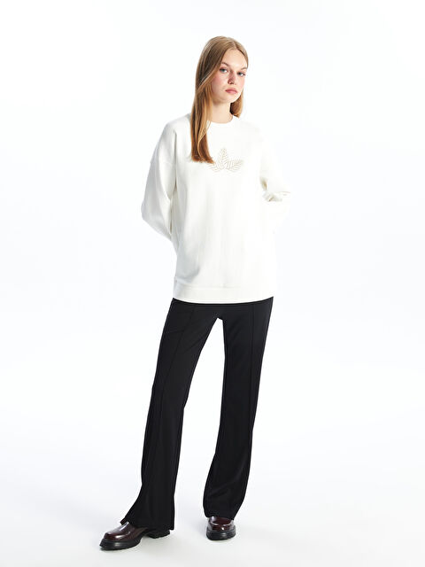 LCW Modest Beli Lastikli Düz Geniş Paça Kadın Eşofman Altı - W4GQ08Z8-CVL