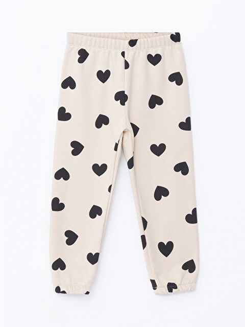 LCW Kids Kalp Baskılı Kız Çocuk Jogger Eşofman Alt - W4GS99Z1-LRA