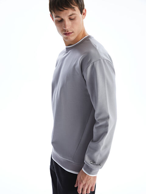 LCW Vision سويت شيرت مطبوع بأكمام طويلة برقبة دائرية للرجال - W4GT09Z8-S94