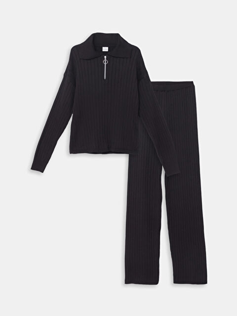 LCW Kids Polo Yaka Kız Çocuk Kazak ve Pantolon - W4GT29Z4-CVL