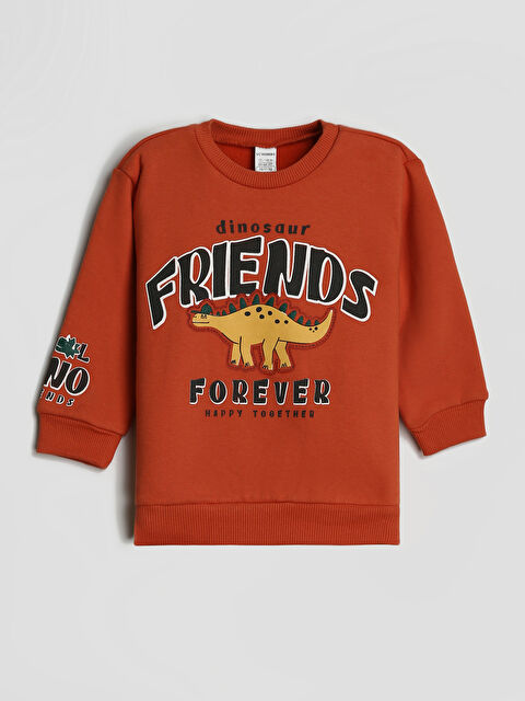 LCW baby Crew Neck Printed Long Sleeve Boys' Sweatshirt - W4GT34Z1-HBX