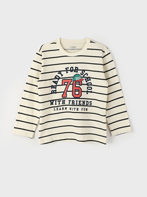 LCW Kids Crew Neck Striped Baby Boys' T-Shirt - W4GT35Z1-LFC