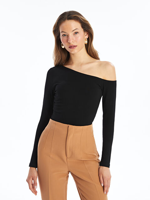 LCW Vision Kayık Yaka Kadın Body - W4GT76Z8-CVL