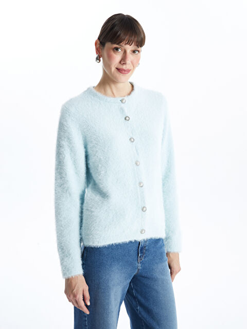 LCWAIKIKI Basic Bisiklet Yaka Kadın Triko Hırka - W4GT82Z8-CU5