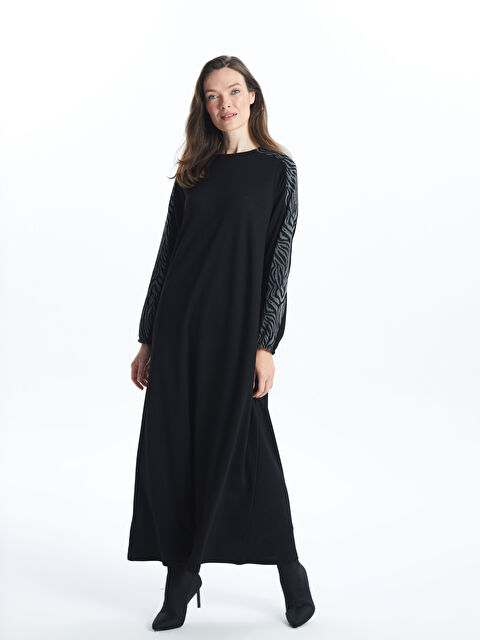 LCW Grace Bisiklet Yaka Desenli Elbise - W4GT86Z8-CVL