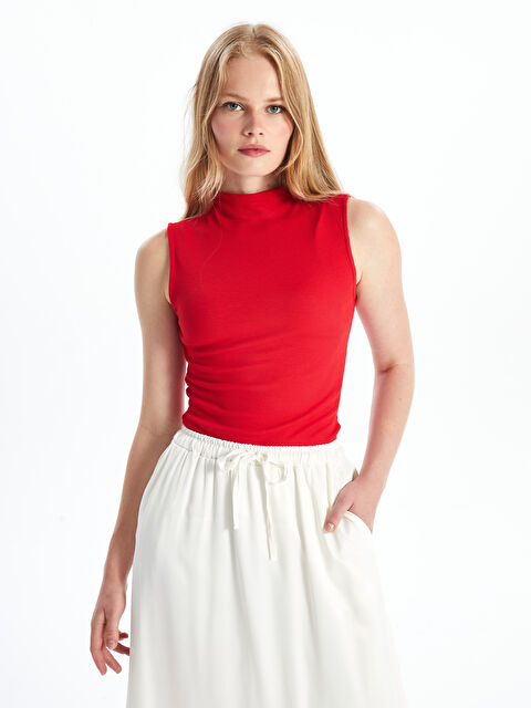 LCW Vision Kadın Dik Yaka Düz Atlet - W4GV47Z8-KYV