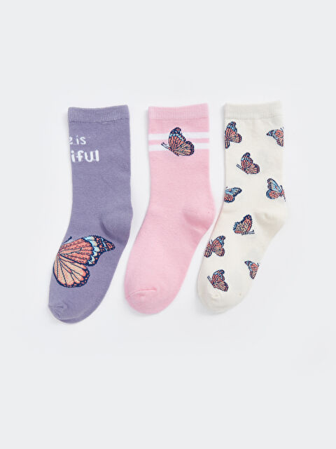 LCW Kids Шарeни Чорапи до Глезена за Момичета 3 броя - W4GV80Z4-G7S