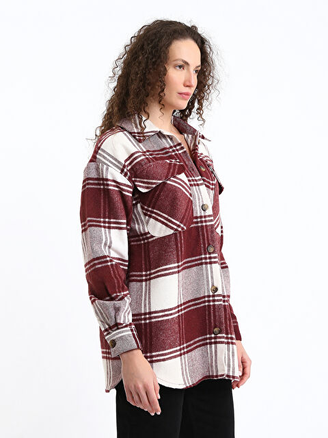 LCWAIKIKI Classic Plaid Oversize Women's Flannel Shirt - W4GY33Z8-LLG