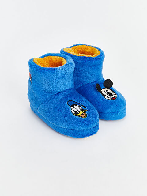 LCW STEPS Mickey Mouse Baskılı Pelüş Erkek Çocuk Ev Botu - W4GY88Z1-PKA