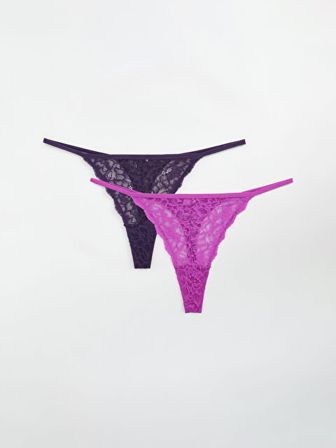 LCW DREAM Dantelli Tanga Külot 2'li - W4H022Z8-UQ5