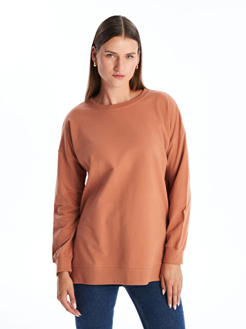 LCWAIKIKI Classic Crew Neck Oversize Women's Sweatshirt Tunic - W4H242Z8-JFM