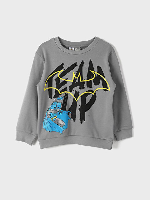 LCW Kids سويت شيرت مطبوع بياقة دائرية للأولاد - W4H267Z4-GSE