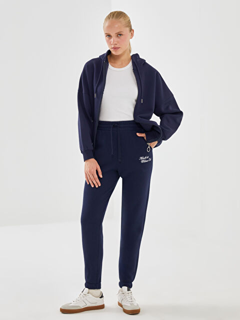 XSIDE Beli Lastikli Nakışlı Kadın Kalın Jogger Eşofman Altı - W4H300Z8-L7G