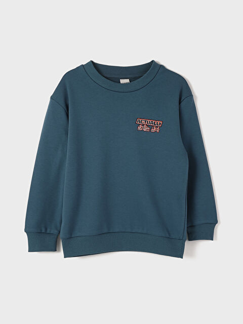 LCW Kids Crew Neck Long Sleeve Printed Boys' T-Shirt - W4H373Z4-HRN