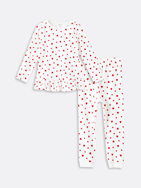 LCW baby Bisiklet Yaka Uzun Kollu Baskılı Kız Bebek Pijama Takımı - W4H402Z1-LRA