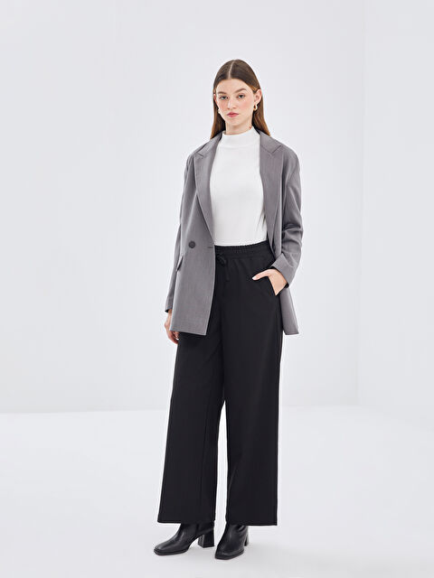 LCW Modest Beli Lastikli Çizgili Kadın Pantolon - W4H497Z8-HEG