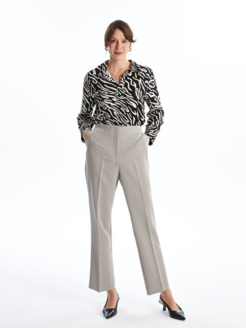 LCWAIKIKI Classic Beli Lastikli Kadın Pantolon - W4H560Z8-G7L