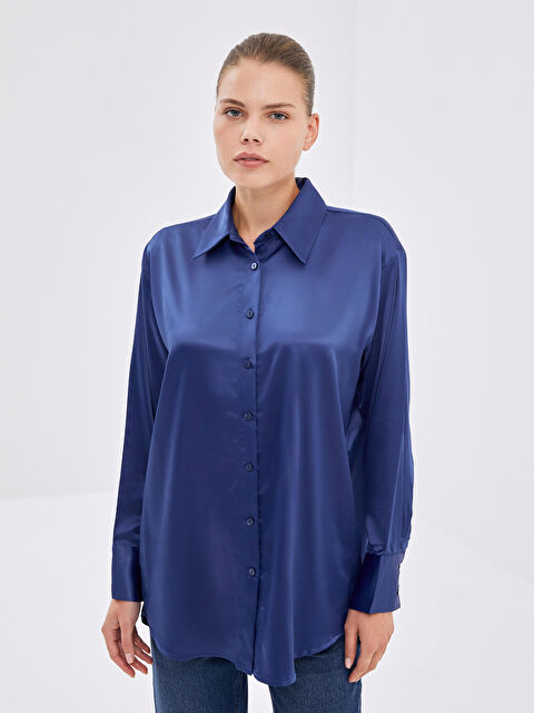LCW Modest Saten Kadın Gömlek Tunik - W4H647Z8-JNK
