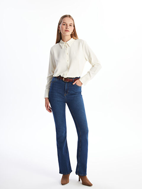 LCW Modest Mars Flare Kadın Jean Pantolon - W4H710Z8-H45