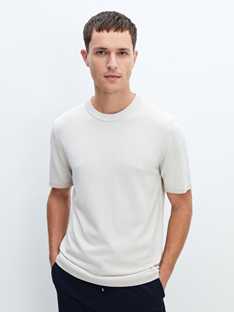 LCW Vision Bisiklet Yaka Kısa Kollu Erkek Triko Kazak - W4H761Z8-VZD