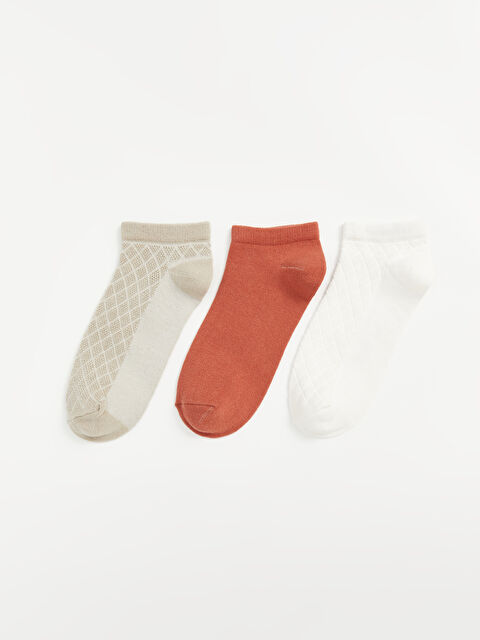 LCW DREAM Kendinden Desenli Kadın Patik Çorap 3'lü - W4H932Z8-G5M
